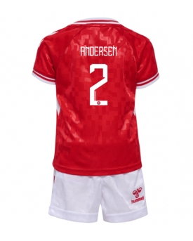 Danimarca Joachim Andersen #2 Maglia Gara Casa Repliche Europei 2024 Bambino